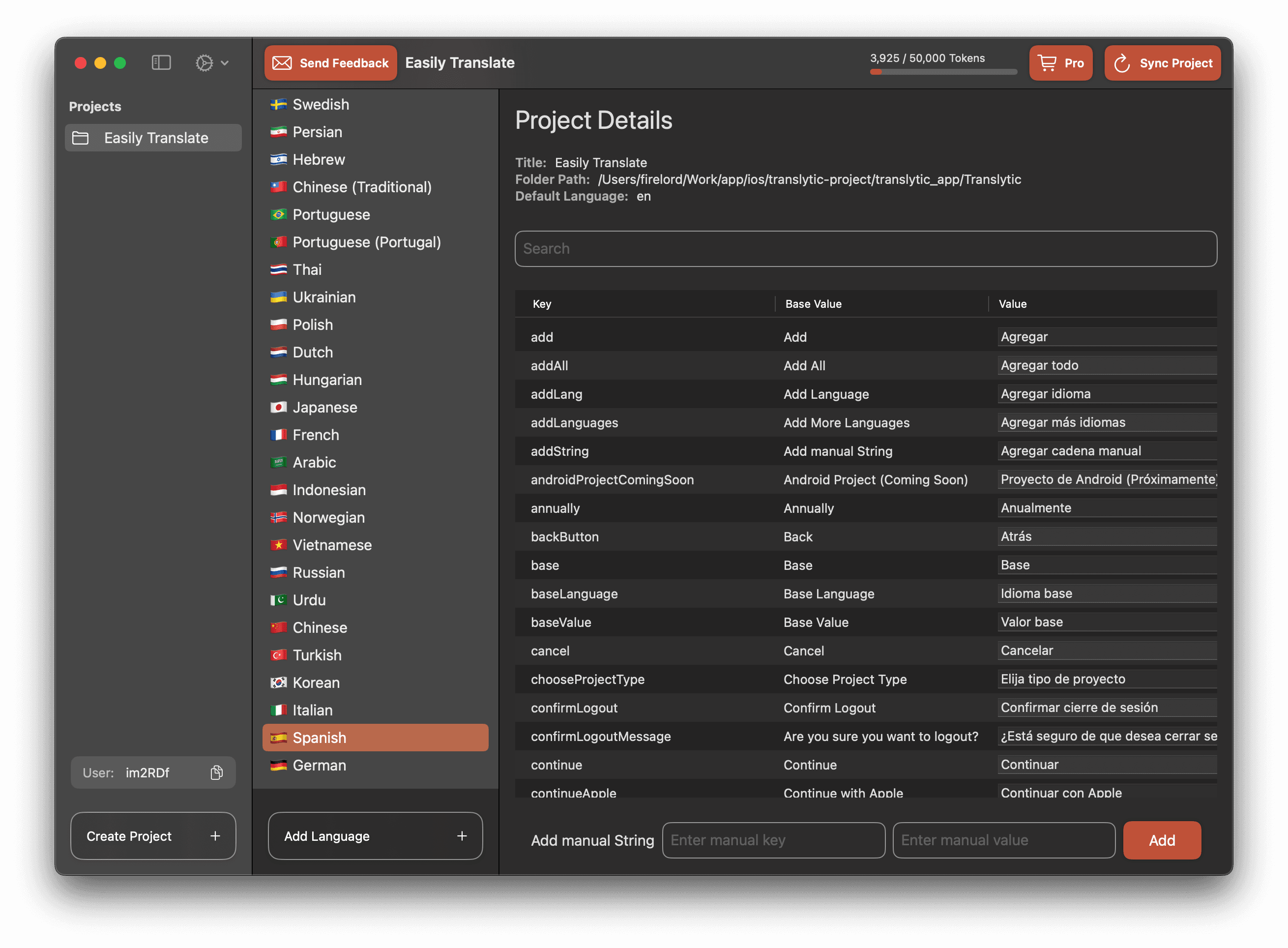 Easily Translate App Interface